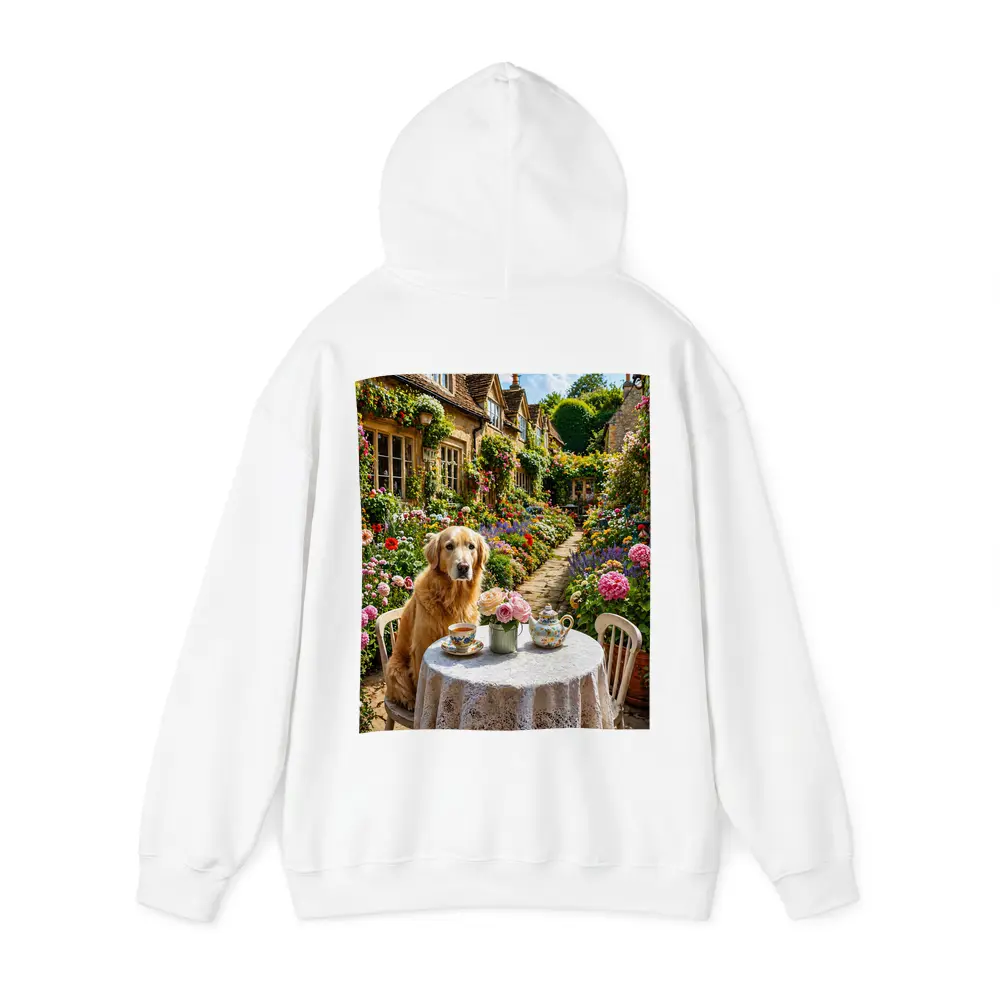 Golden Retriever Tea Time Cottage Garden – Hoodies