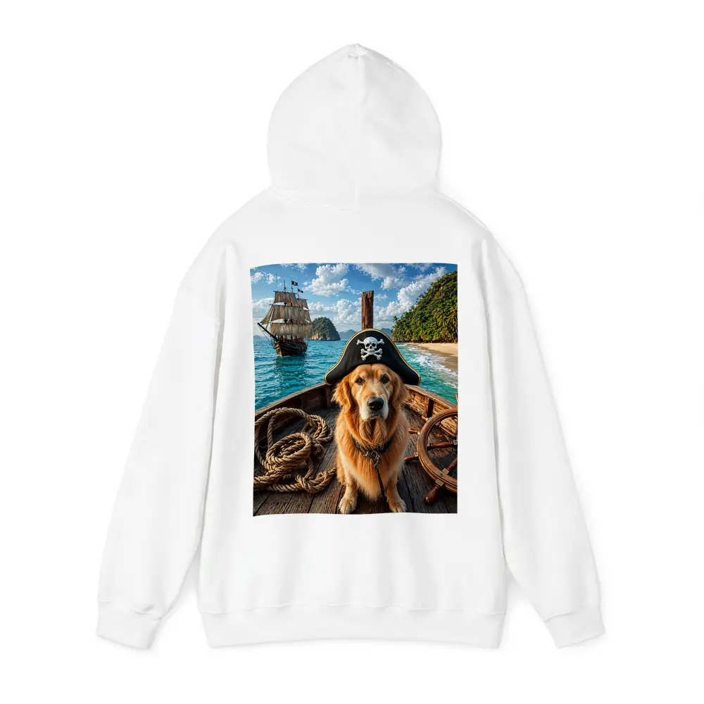 Golden Retriever Pirate Captain Tropical Island Ship – Hoodies
