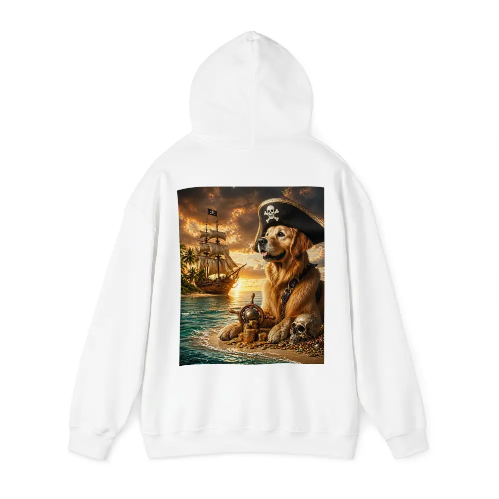 Golden Retriever Pirate Captain Treasure Island Sunset – Hoodies