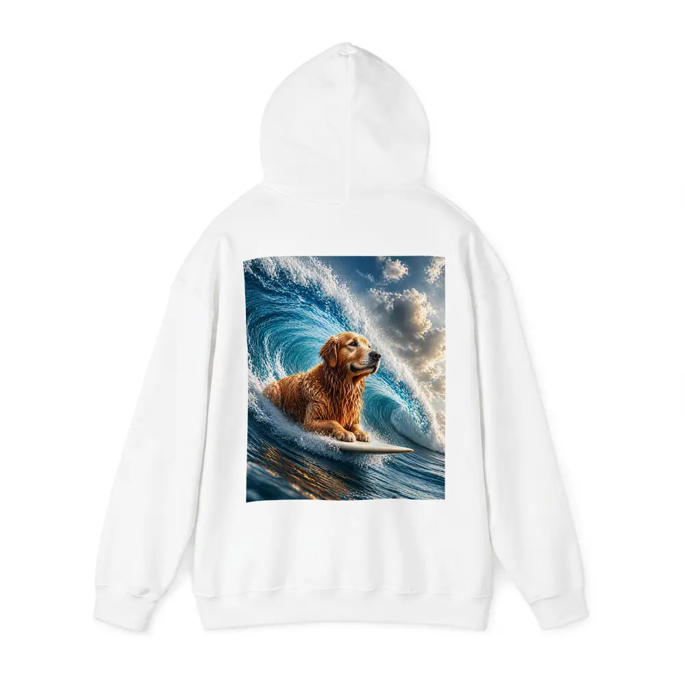 Golden Retriever Surfing Giant Ocean Wave – Hoodies