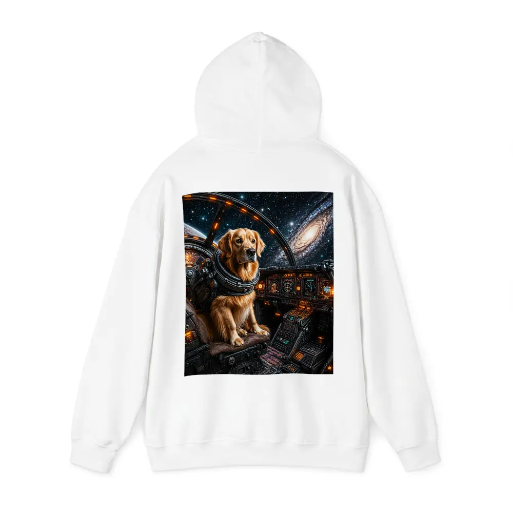 Golden Retriever Pilot In Space Cockpit – Hoodies