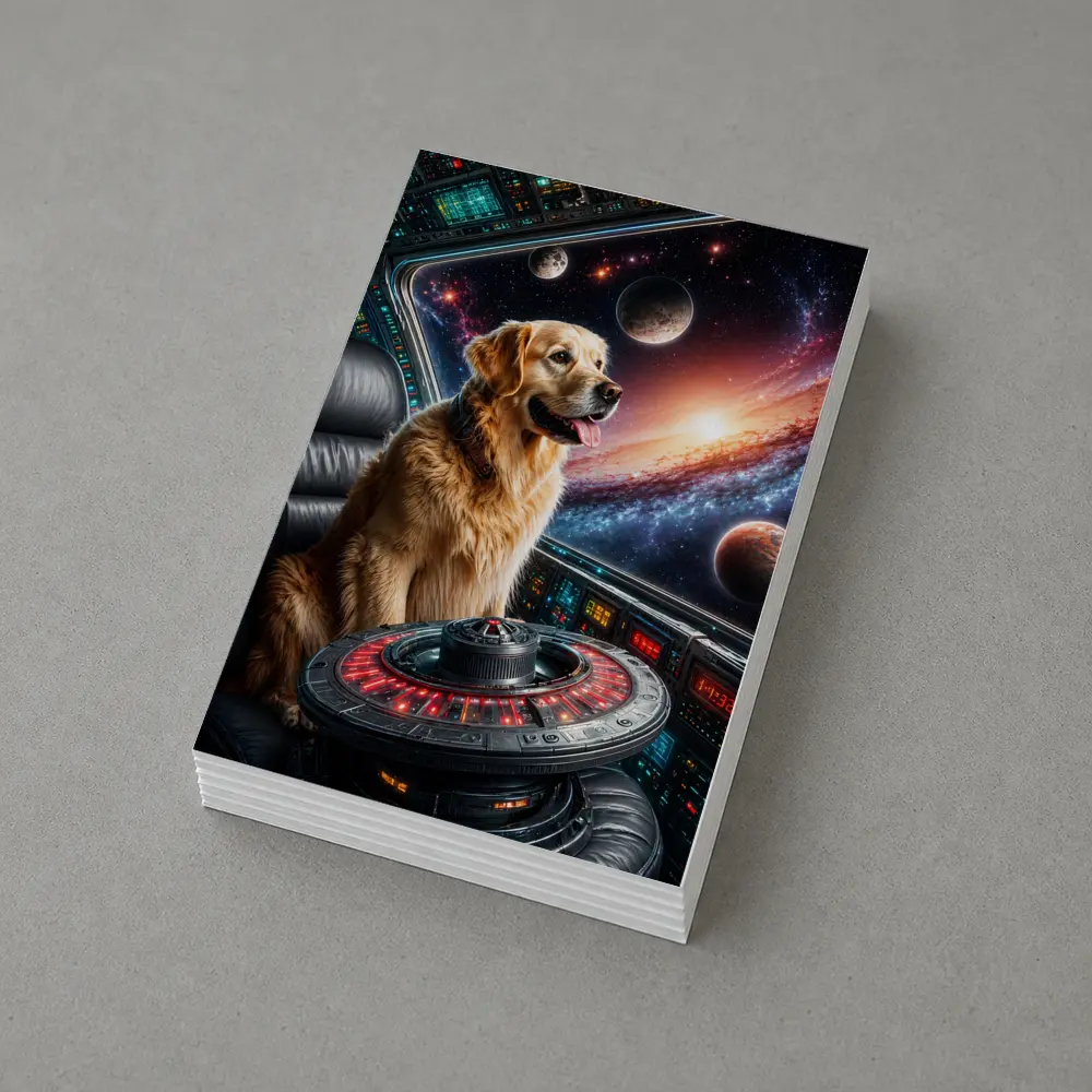 Golden Retriever Pilot In Galaxy Space – Postcards