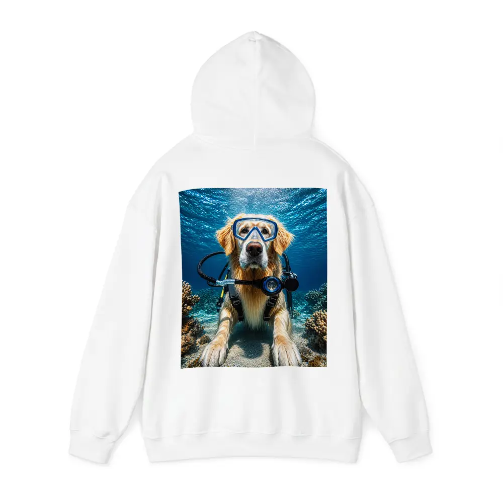 Golden Retriever Scuba Diving Underwater Coral – Hoodies