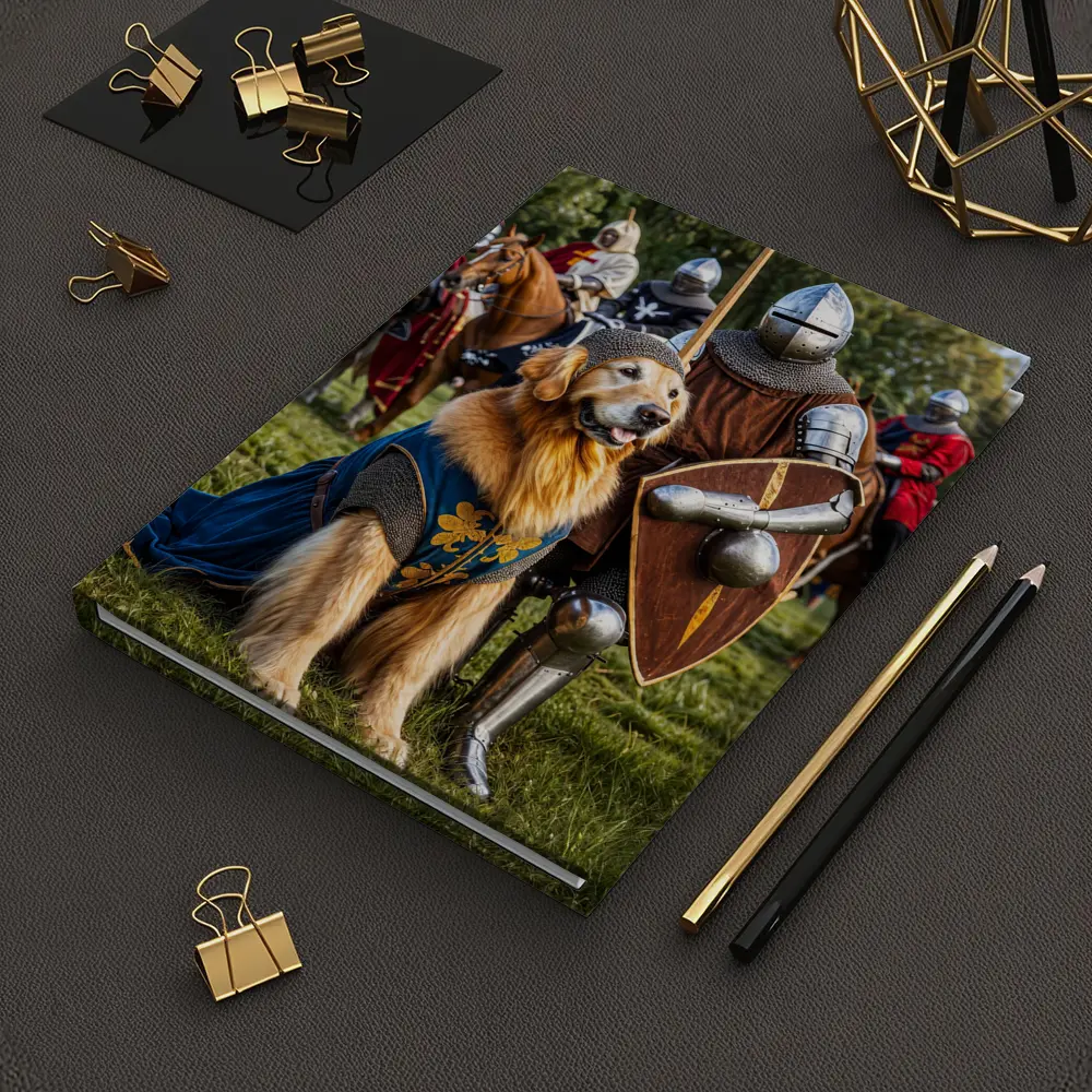 Golden Retriever Knight Medieval Tournament Scene – Notebooks