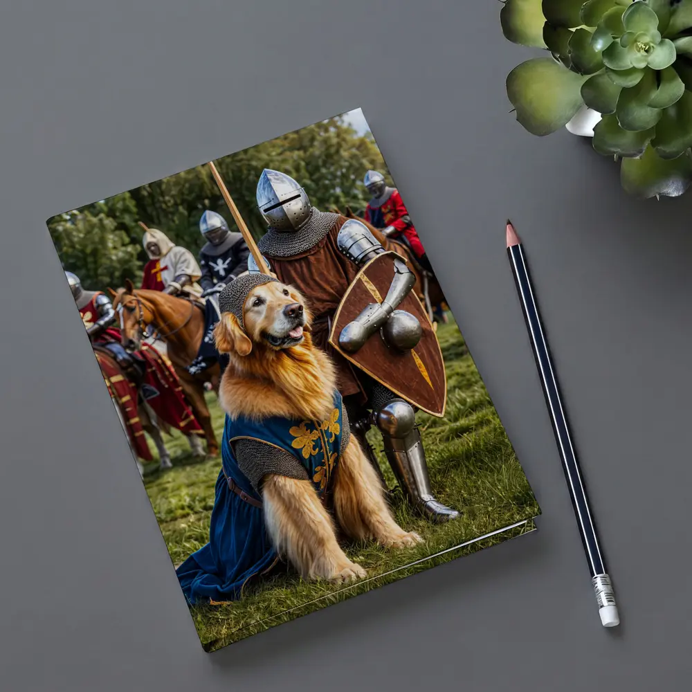 Golden Retriever Knight Medieval Tournament Scene – Notebooks