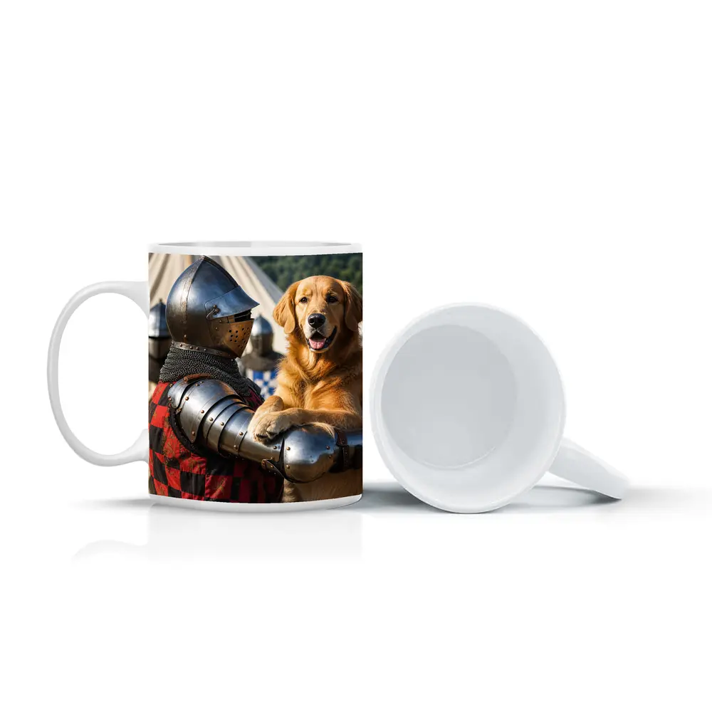 Golden Retriever Knight Medieval Tournament Scene – Mugs