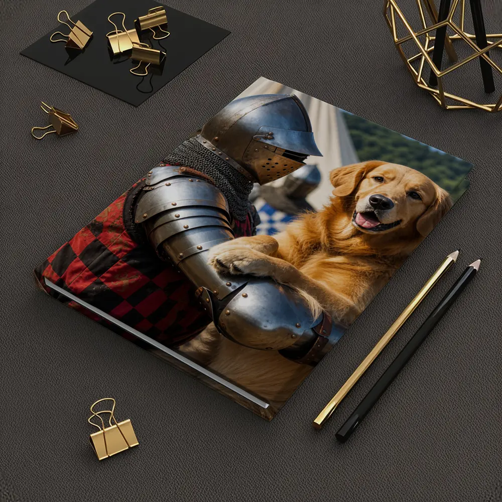 Golden Retriever Knight Medieval Tournament Scene – Notebooks