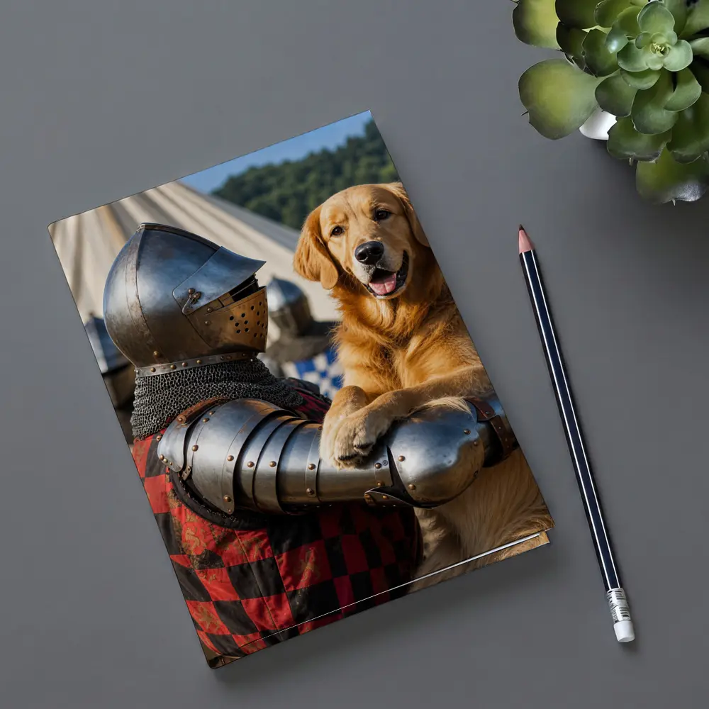 Golden Retriever Knight Medieval Tournament Scene – Notebooks