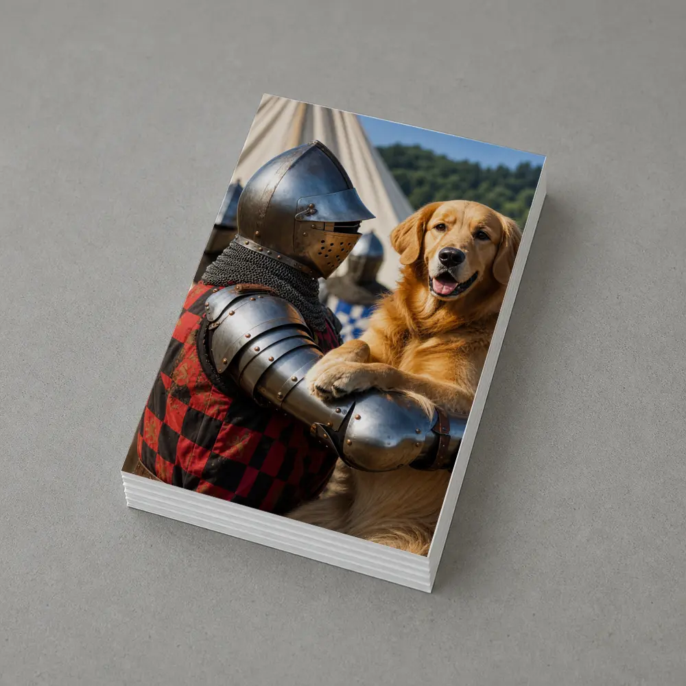 Golden Retriever Knight Medieval Tournament Scene – Postcards