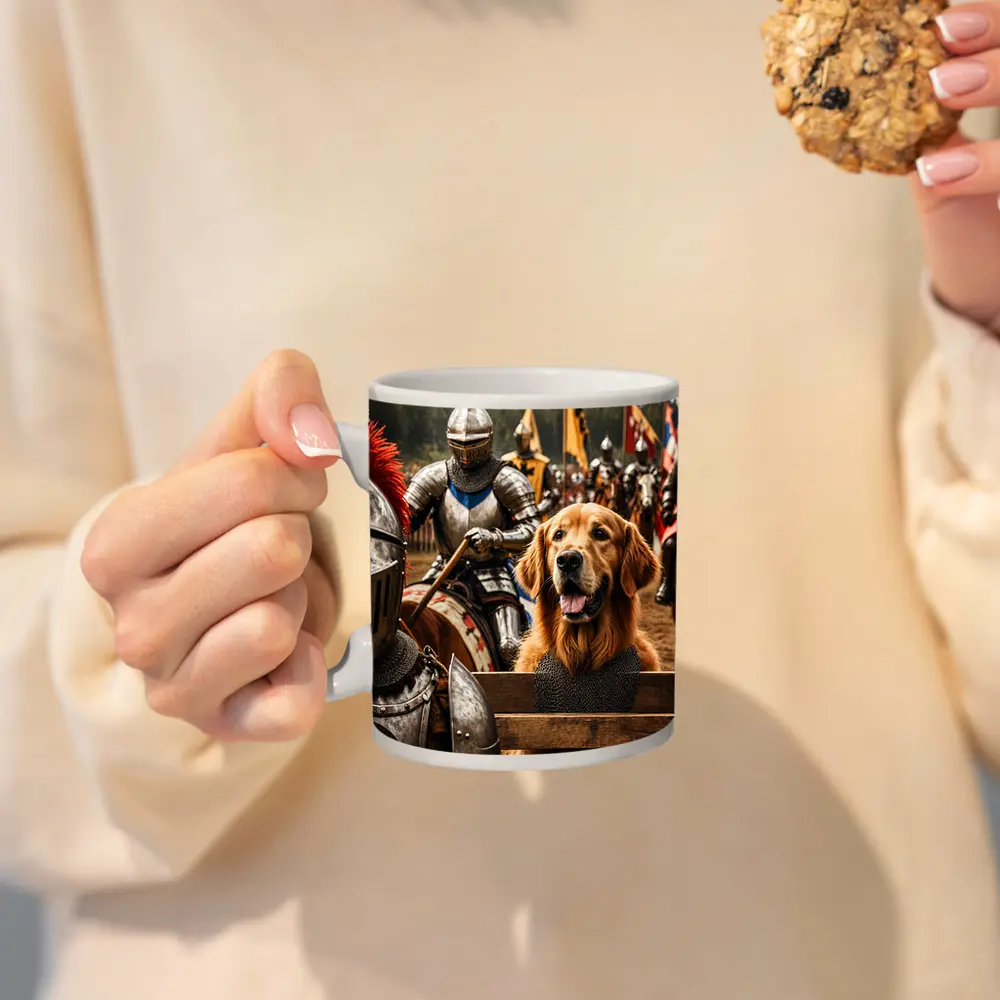 Golden Retriever Knight Medieval Tournament Battle – Mugs