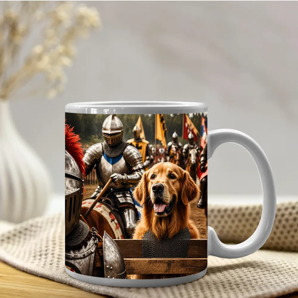 Golden Retriever Knight Medieval Tournament Battle – Mugs