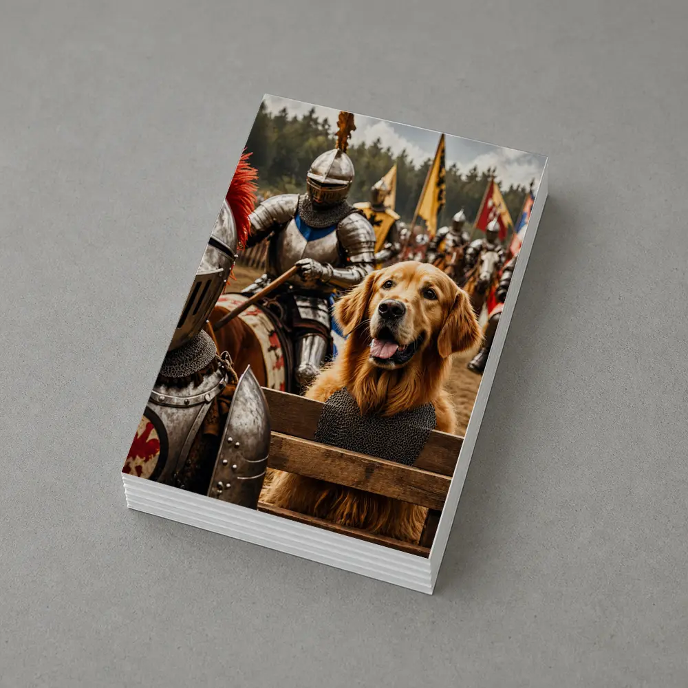 Golden Retriever Knight Medieval Tournament Battle – Postcards