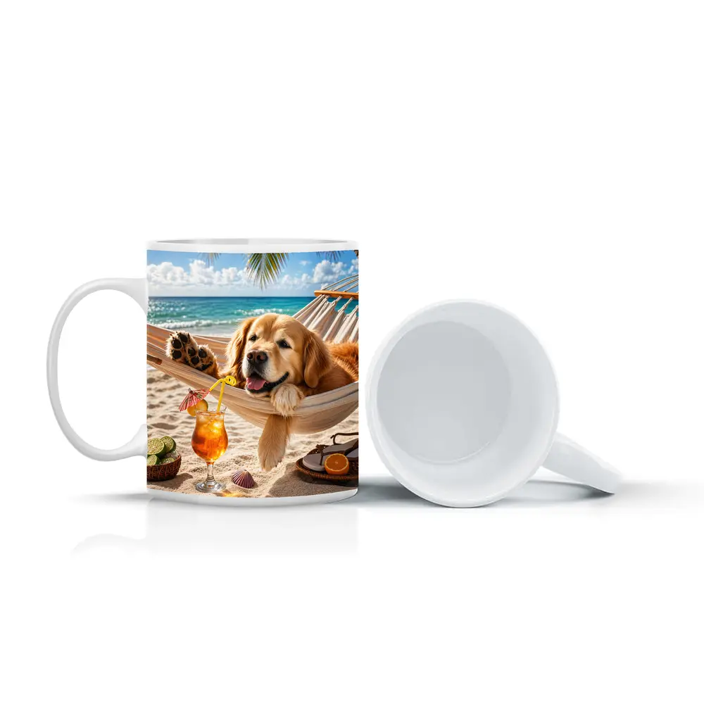 Golden Retriever Relaxing Beach Hammock Summer – Mugs