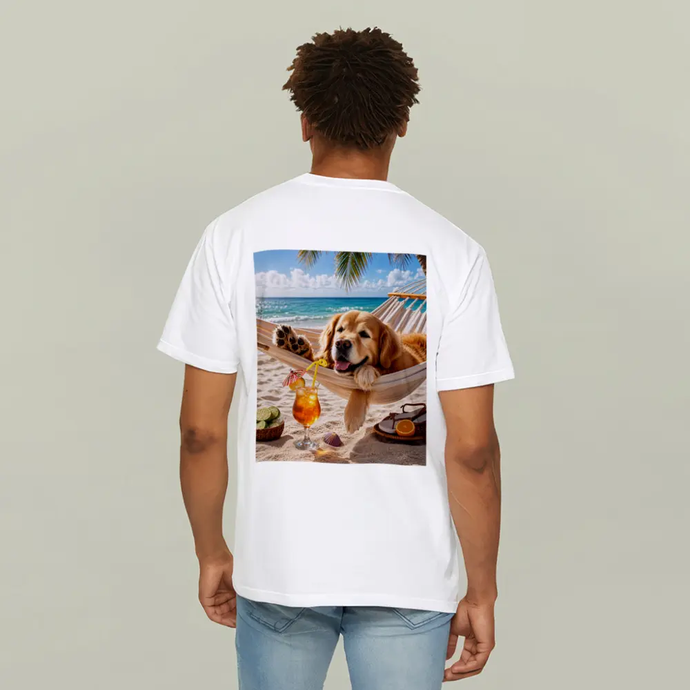 Golden Retriever Relaxing Beach Hammock Summer – T-Shirts
