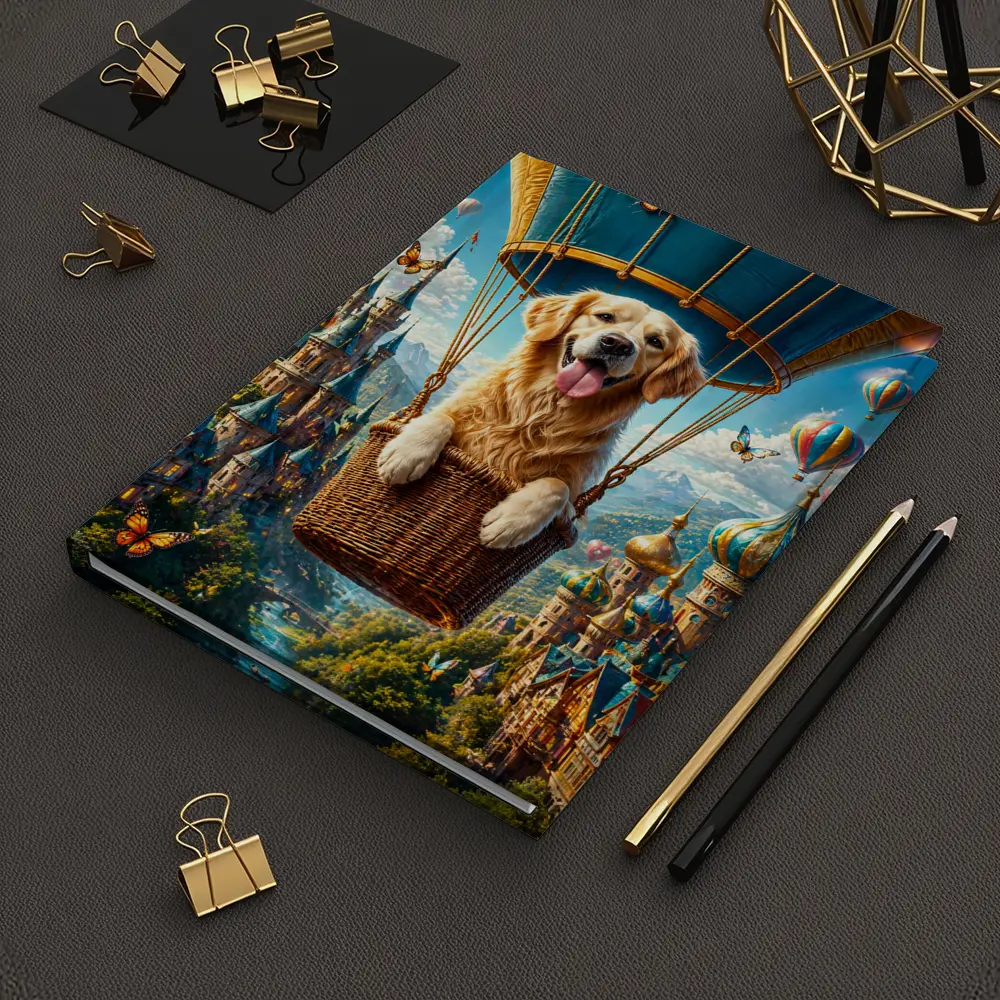 Golden Retriever Hot Air Balloon Fantasy Castle – Notebooks