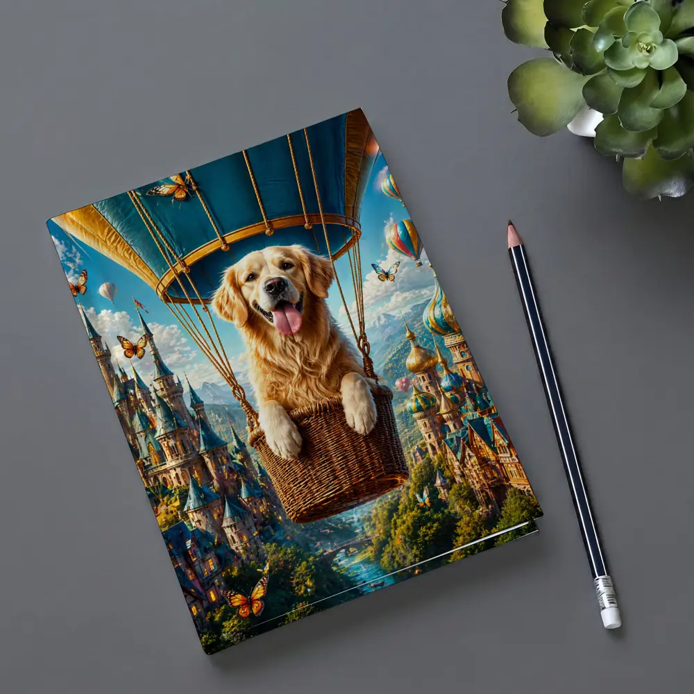 Golden Retriever Hot Air Balloon Fantasy Castle – Notebooks