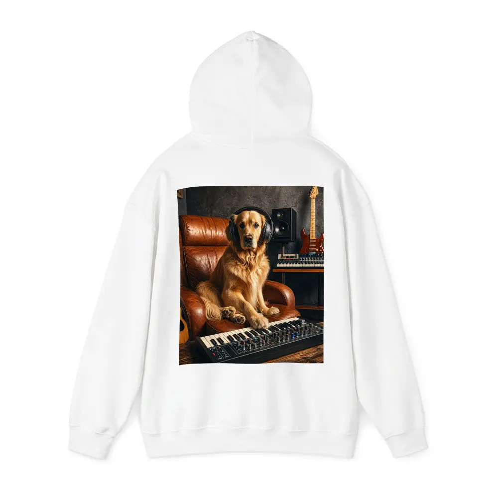 Golden Retriever DJ in Music Studio – Hoodies