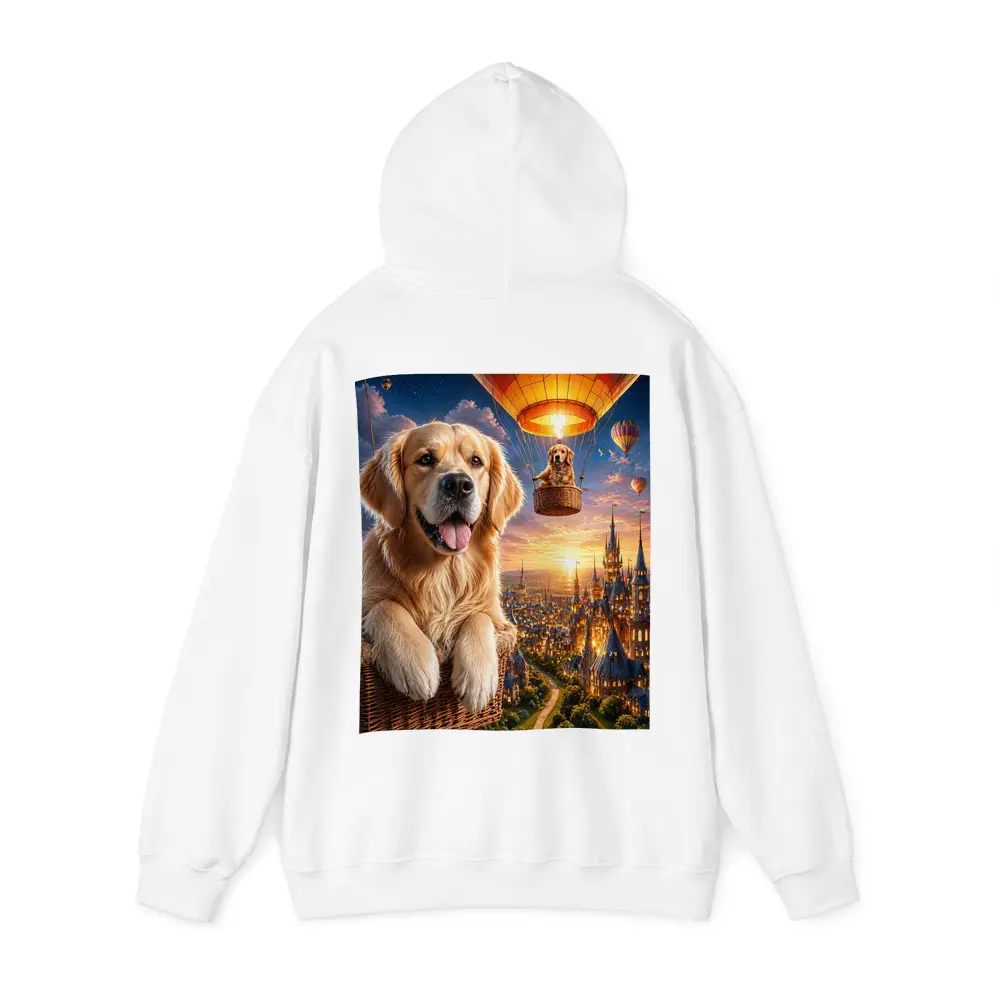 Golden Retriever Hot Air Balloon Fantasy City – Hoodies