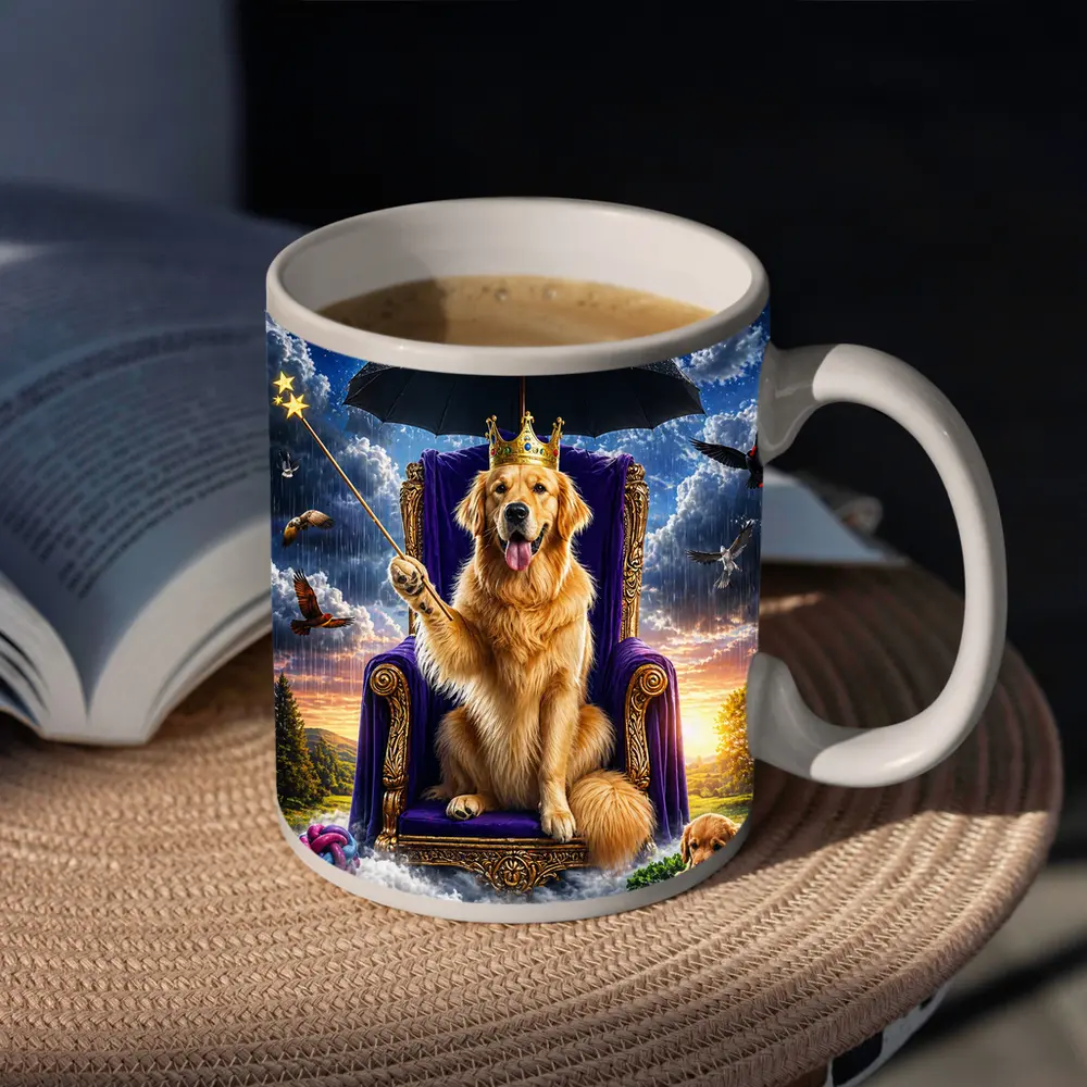 Golden Retriever Royal Throne Magical Sky Fantasy – Mugs