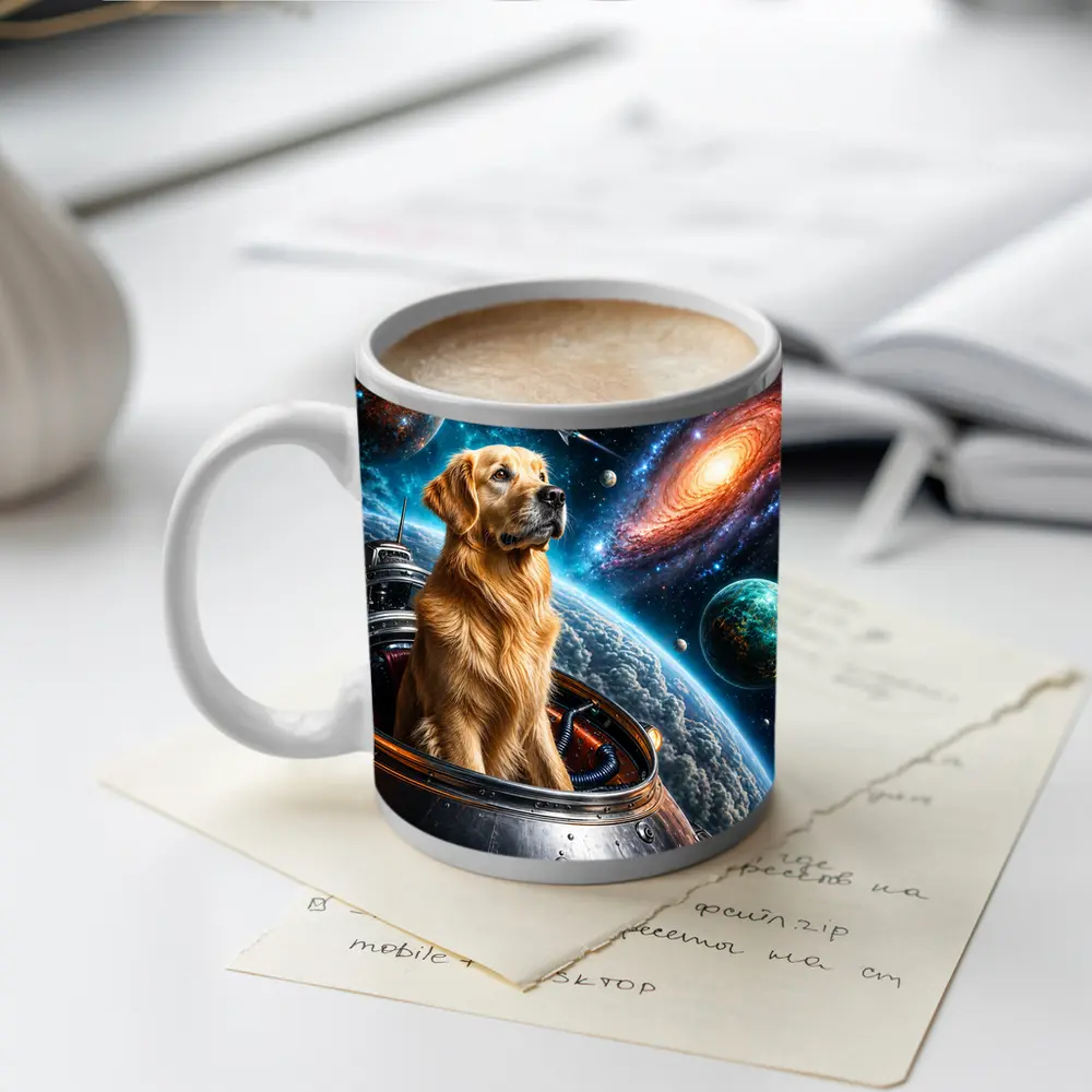 Golden Retriever Space Explorer Galaxy Adventure – Mugs