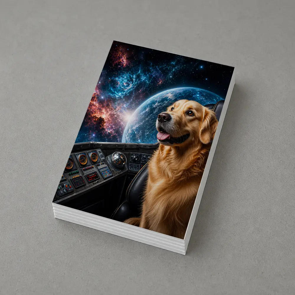 Golden Retriever Pilot Cockpit Space Galaxy – Postcards