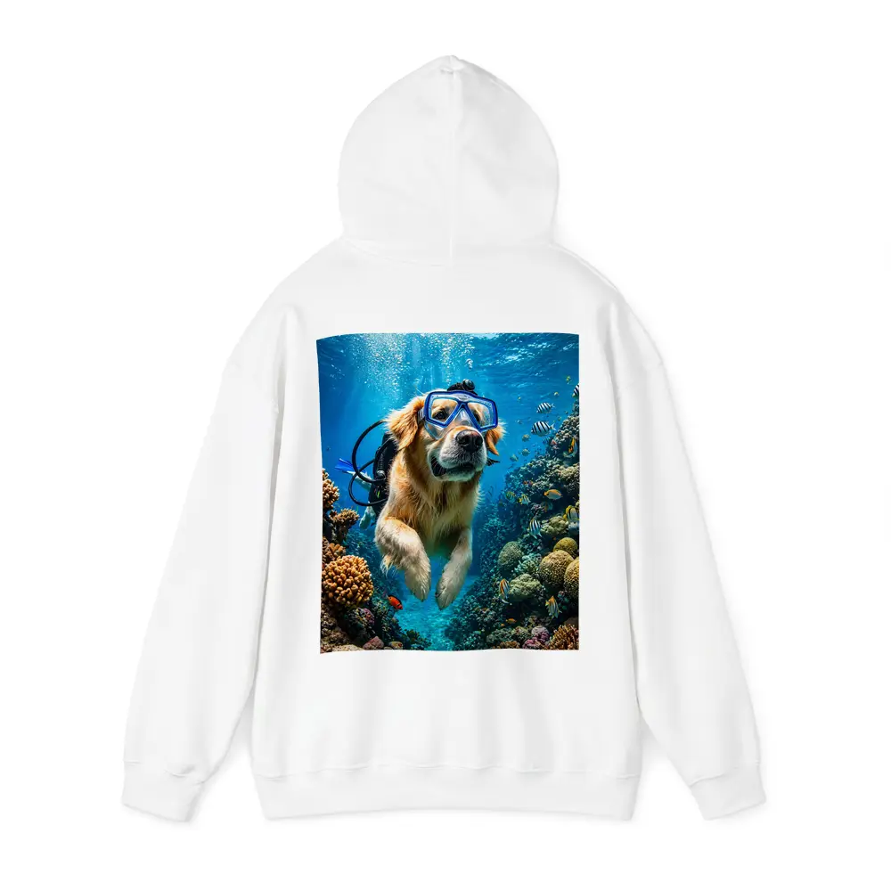 Golden Retriever Scuba Diving Coral Reef – Hoodies