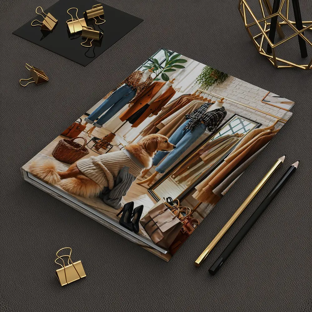 Golden Retriever Dog in Fashion Boutique – Notebooks