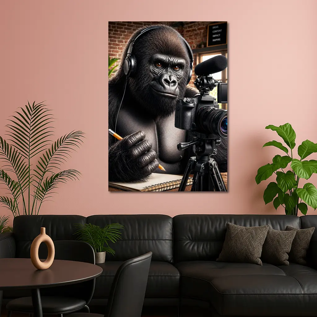 Gorilla Content Creator Studio Desk Setup – Wall Art