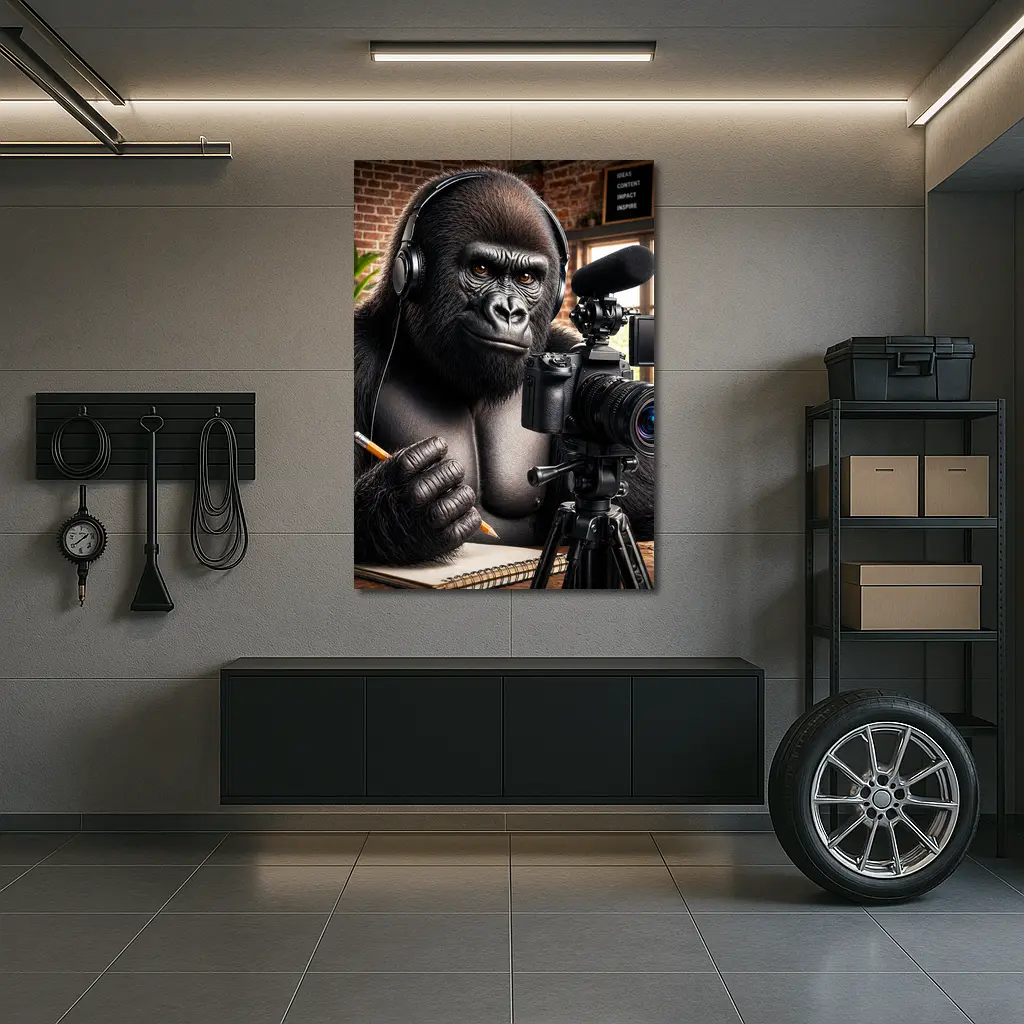 Gorilla Content Creator Studio Desk Setup – Wall Art