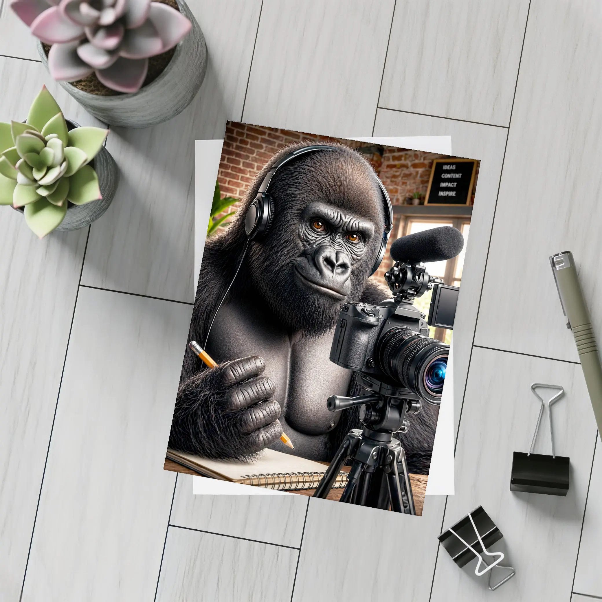 Gorilla Content Creator Studio Desk Setup – Postcards