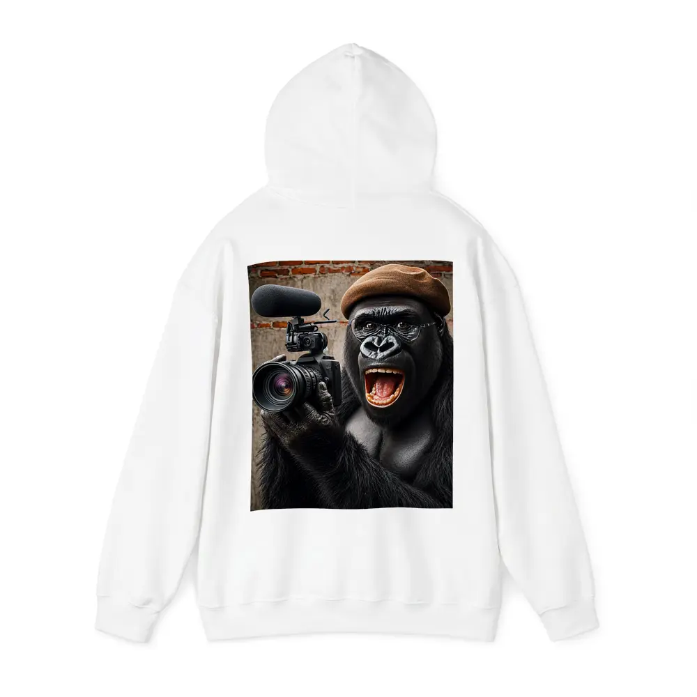 Gorilla Filmmaker With Camera Brick Wall – Hoodies