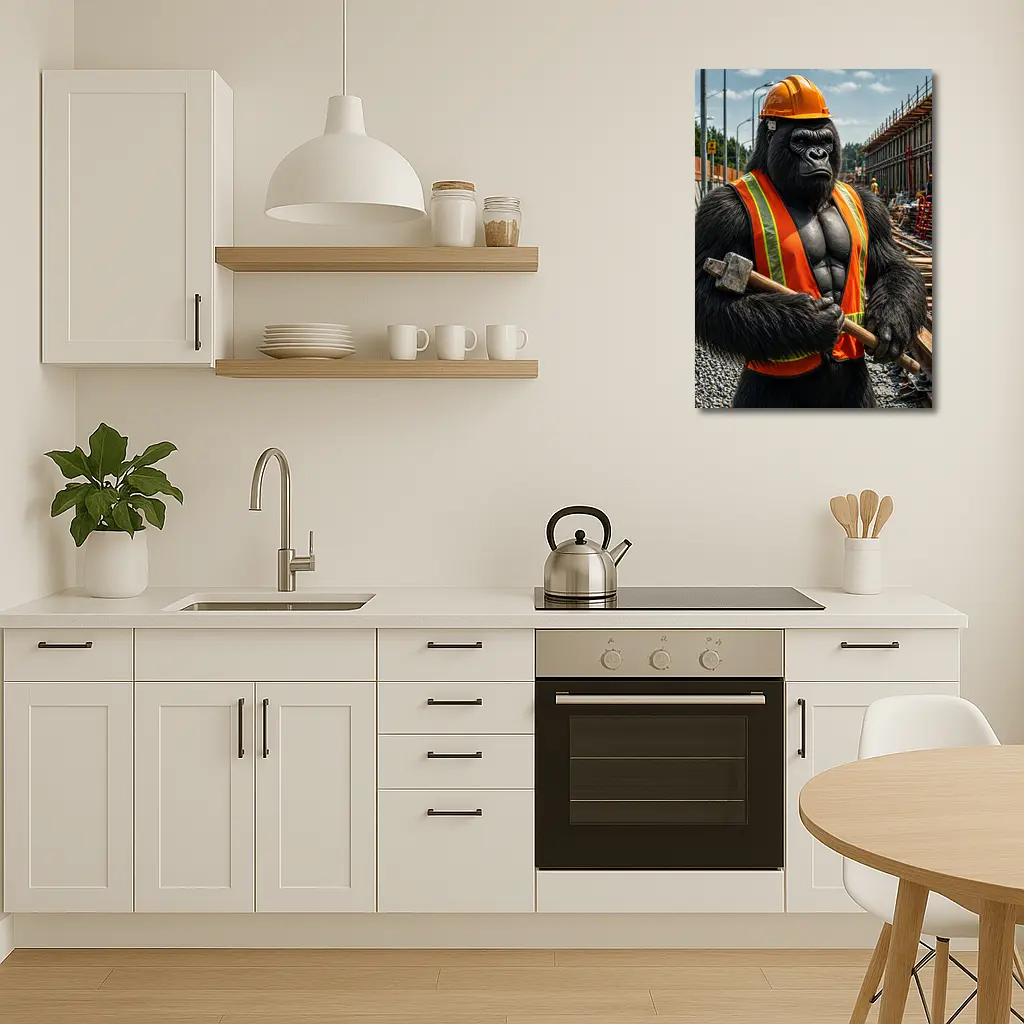 Gorilla Construction Worker Safety Vest Site – Wall Art