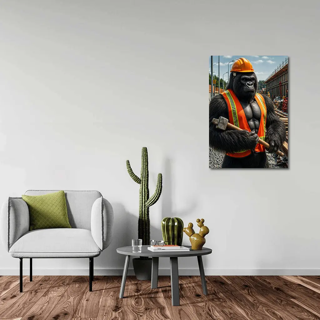 Gorilla Construction Worker Safety Vest Site – Wall Art
