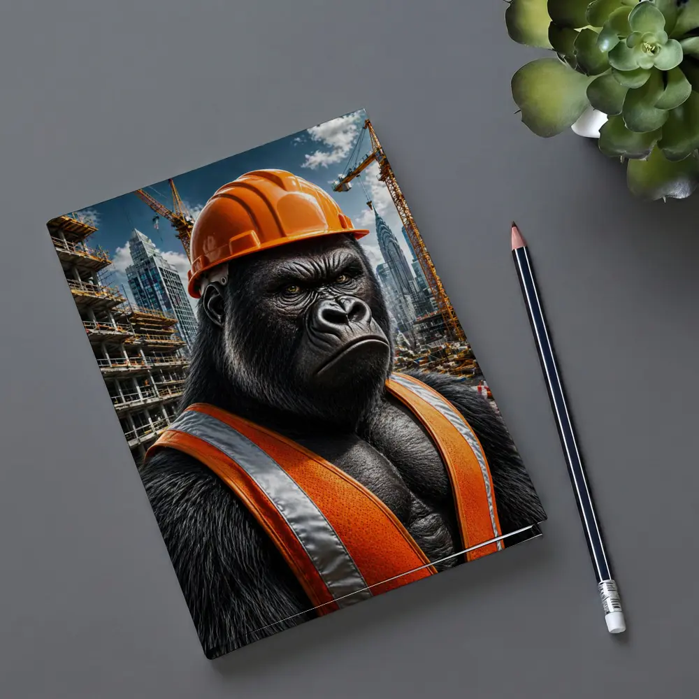 Gorilla Construction Worker City Building Site – Notebooks