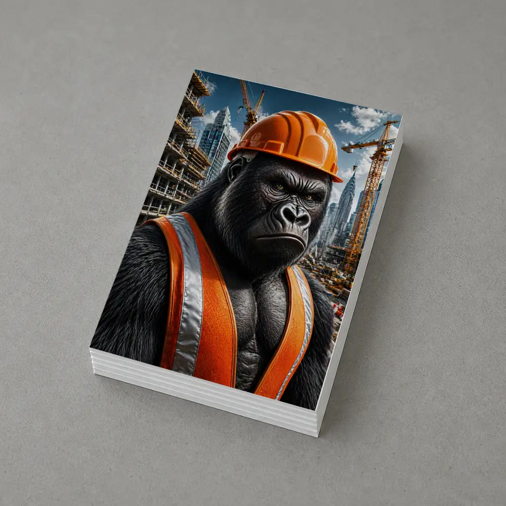 Gorilla Construction Worker City Building Site – Postcards