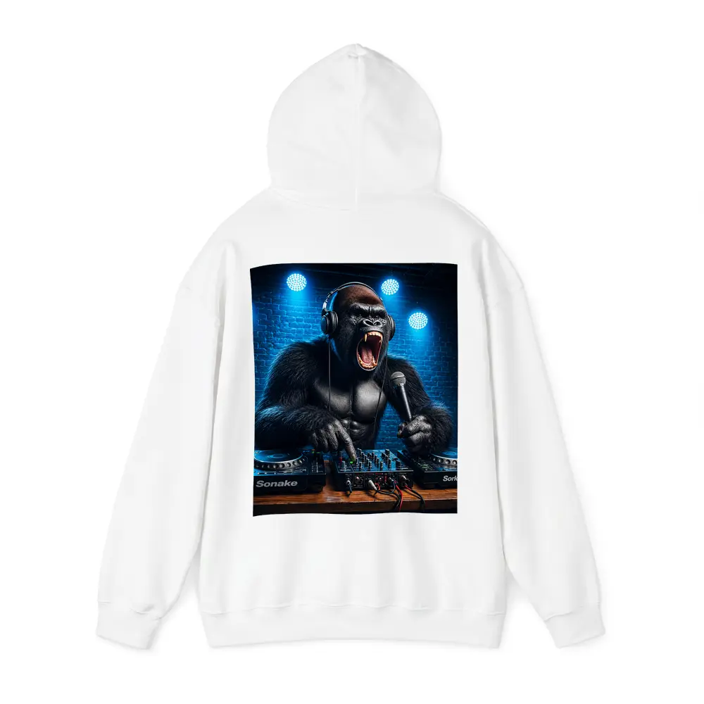 Gorilla DJ Roaring At Neon Club Stage – Hoodies