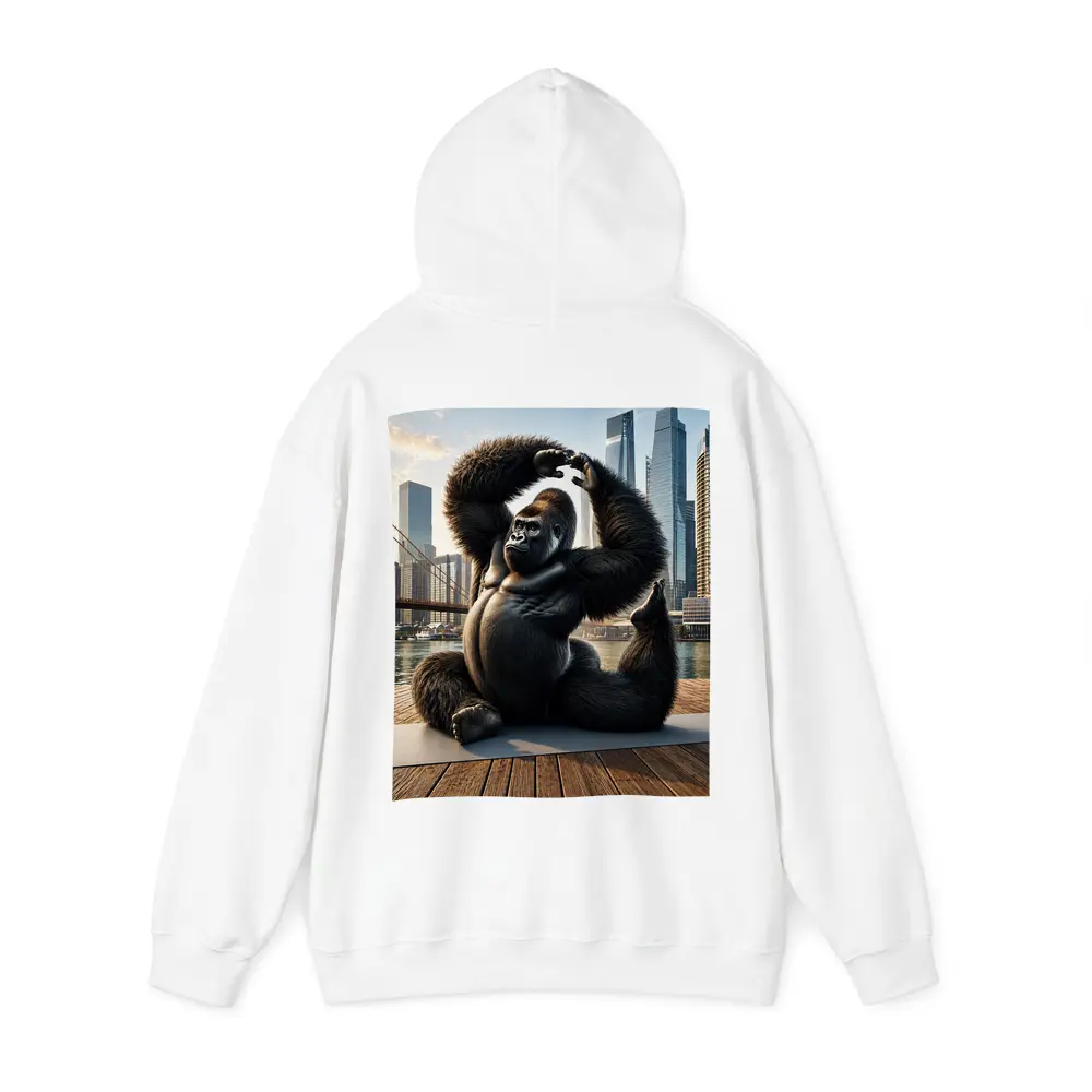 Gorilla Doing Yoga City Skyline – Hoodies
