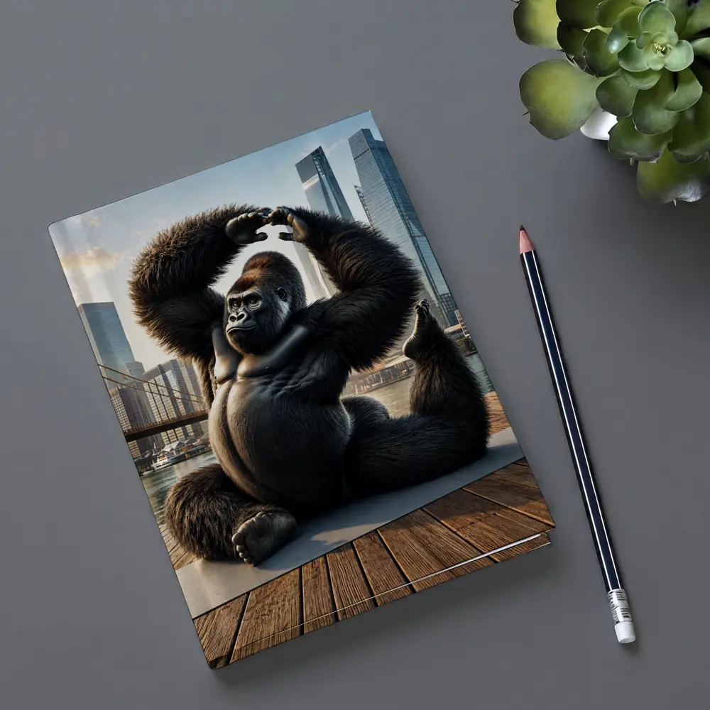 Gorilla Doing Yoga City Skyline – Notebooks