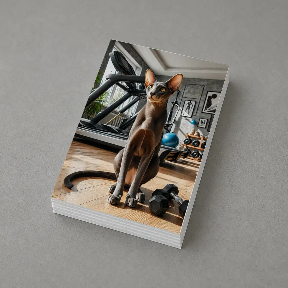 Oriental Shorthair Cat in Home Gym – Postcards