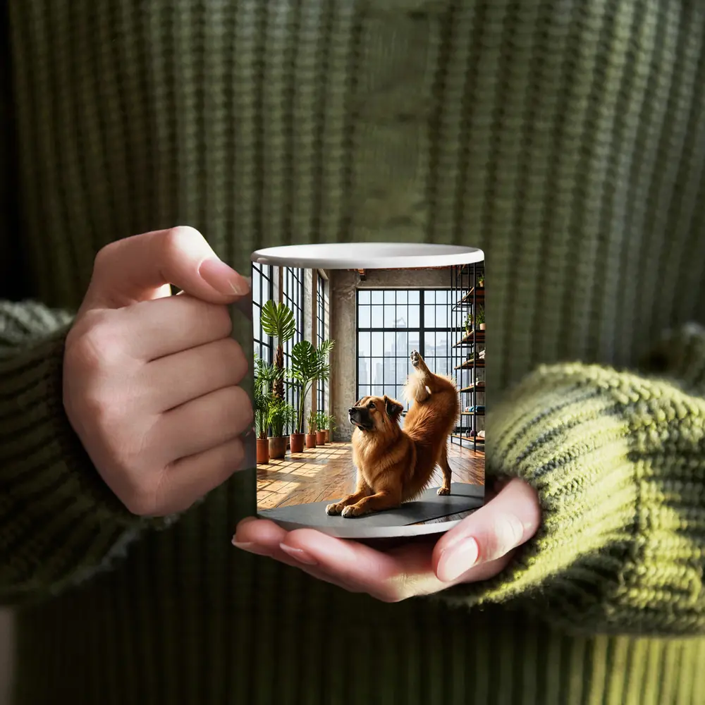 Leonberger Dog Doing Yoga Loft Studio – Mugs