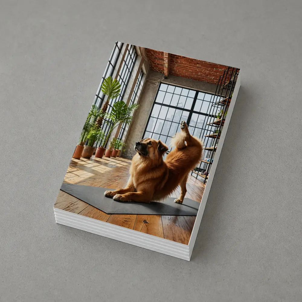 Leonberger Dog Doing Yoga Loft Studio – Postcards