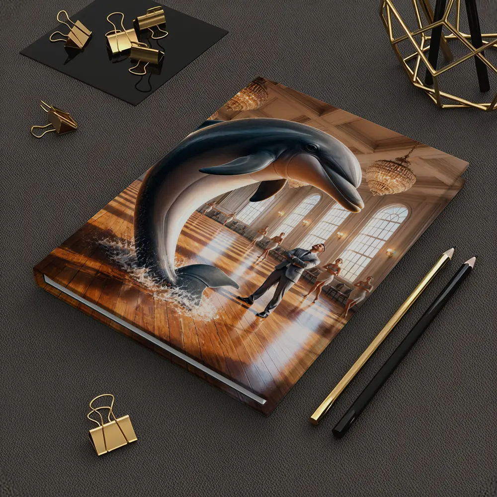 Dolphin Leaping In Grand Ballroom Dance Hall – Notebooks