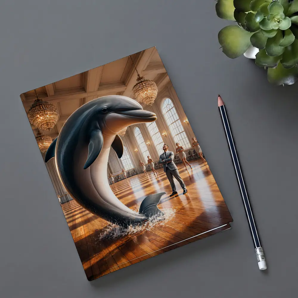 Dolphin Leaping In Grand Ballroom Dance Hall – Notebooks