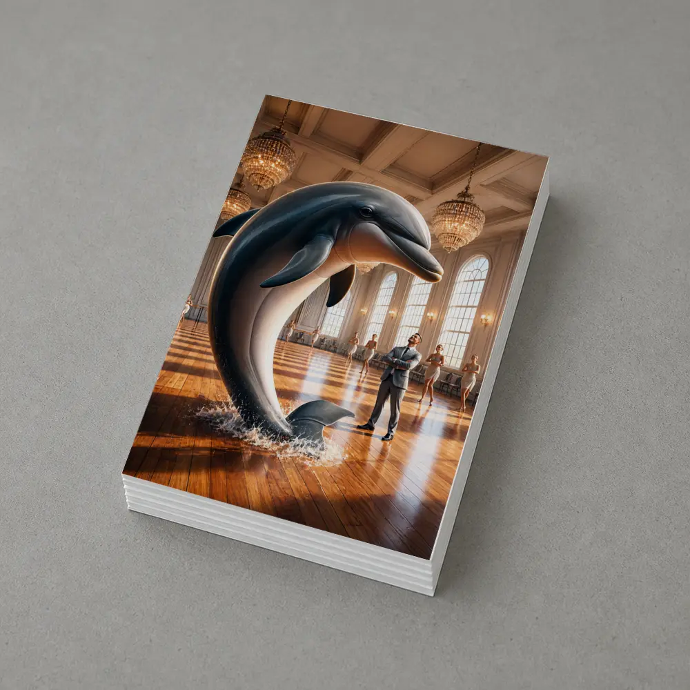 Dolphin Leaping In Grand Ballroom Dance Hall – Postcards