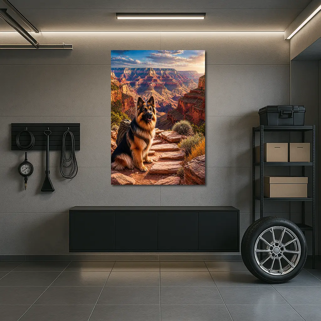 German Shepherd Dog at Grand Canyon Sunset – Wall Art