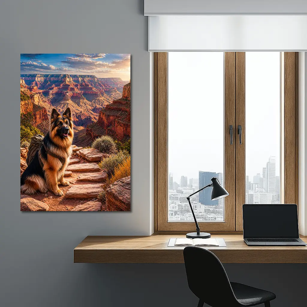 German Shepherd Dog at Grand Canyon Sunset – Wall Art