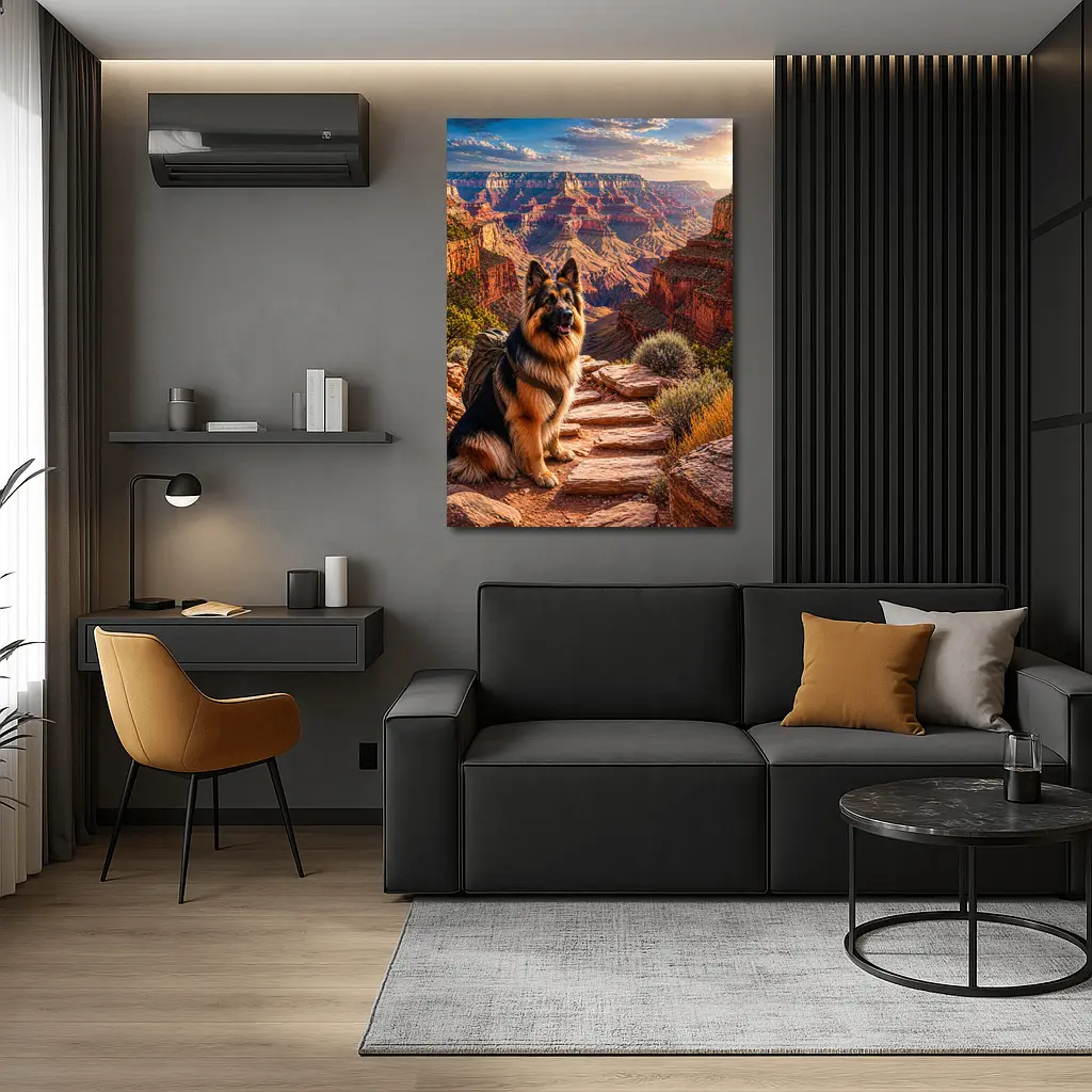 German Shepherd Dog at Grand Canyon Sunset – Wall Art