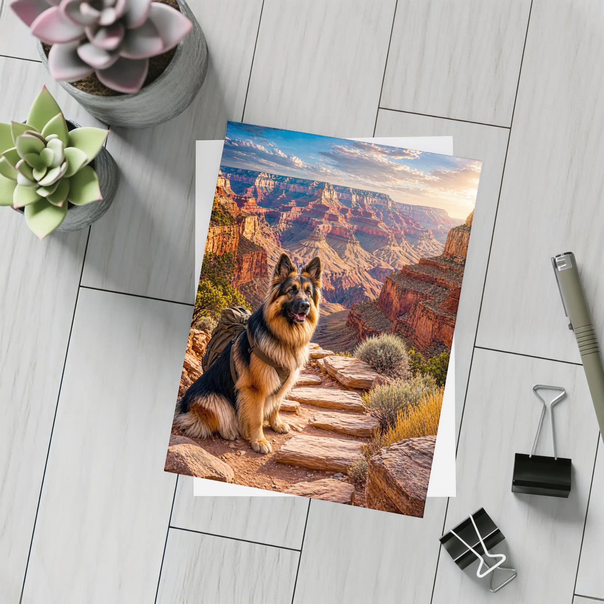 German Shepherd Dog at Grand Canyon Sunset – Postcards
