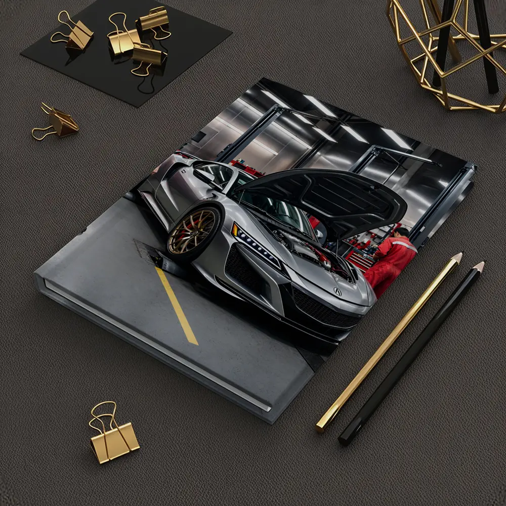 Acura NSX Silver Supercar in Garage – Notebooks