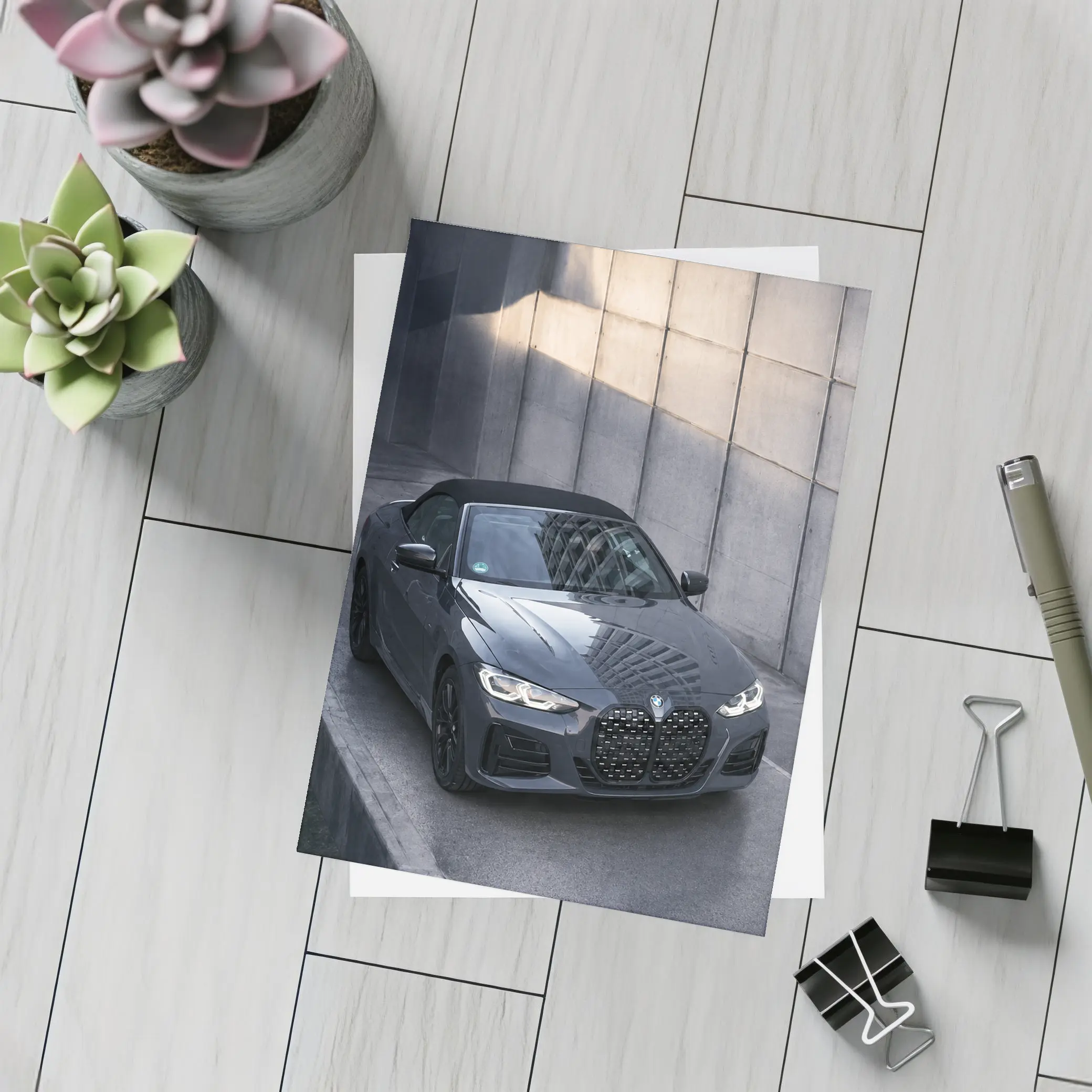BMW 4 Series Convertible Gray Concrete Wall – Postcards
